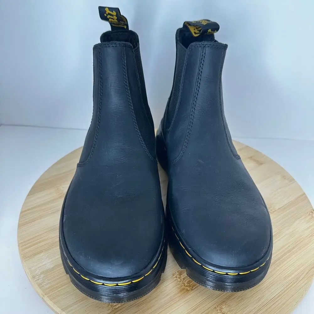 Dr. Martens Embury Chelsea Boots Black Leather Elastic Gore Mens 7 Womens 8 NWOB